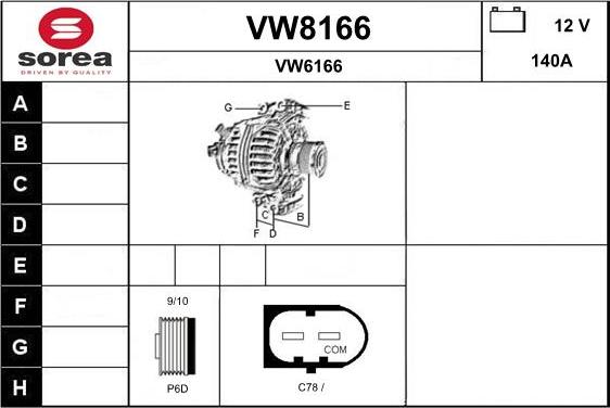 SNRA VW8166 - Генератор abcparts.ee