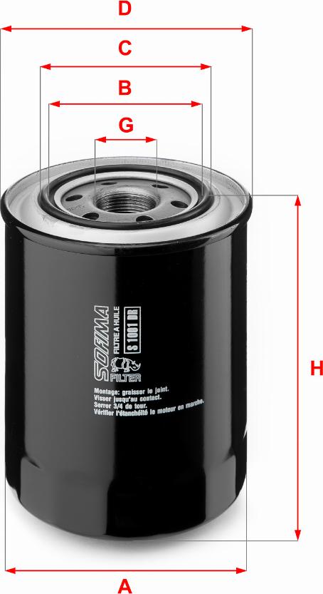 Sofima S 1001 DR - Масляный фильтр abcparts.ee