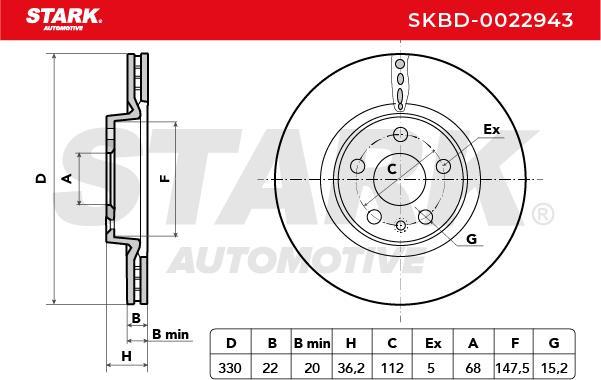 Stark SKBD-0022943 - Тормозной диск abcparts.ee