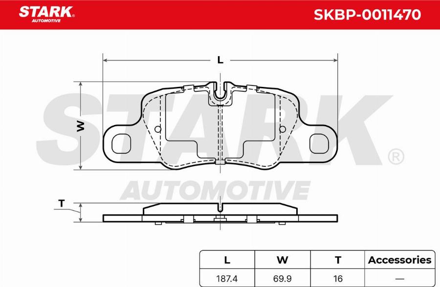 Stark SKBP-0011470 - Тормозные колодки, дисковые, комплект abcparts.ee