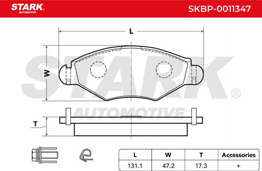 Stark SKBP-0011347 - Тормозные колодки, дисковые, комплект abcparts.ee