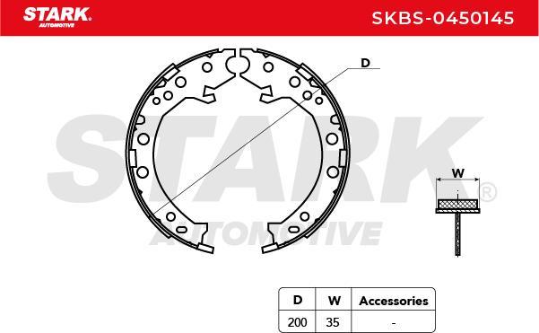 Stark SKBS-0450145 - Комплект тормозных колодок, барабанные abcparts.ee