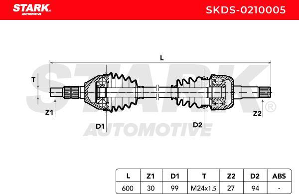 Stark SKDS-0210005 - Приводной вал abcparts.ee