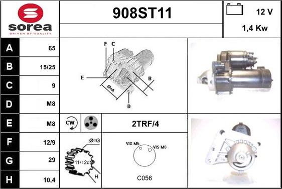 STARTCAR 908ST11 - Стартер abcparts.ee