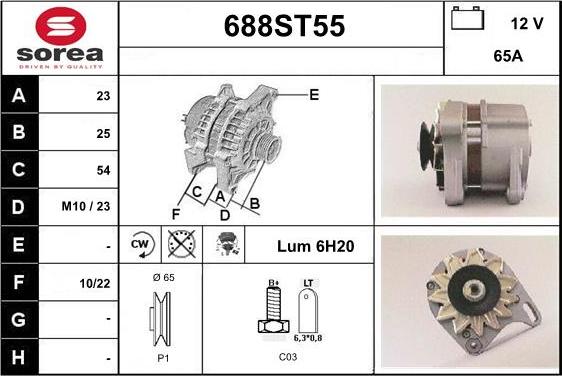 STARTCAR 688ST55 - Генератор abcparts.ee