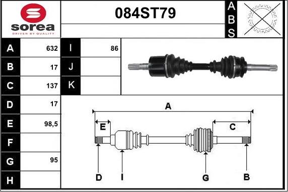 STARTCAR 084ST79 - Приводной вал abcparts.ee