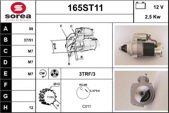 STARTCAR 165ST11 - Стартер abcparts.ee