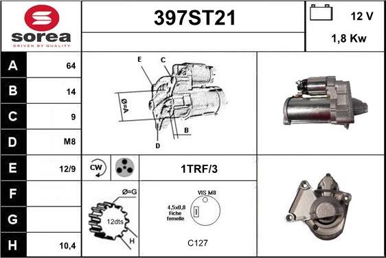 STARTCAR 397ST21 - Стартер abcparts.ee