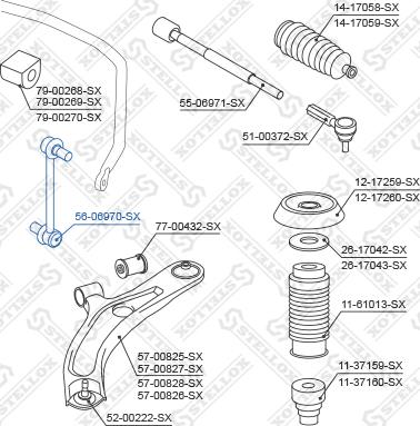 Stellox 56-06970-SX - Тяга / стойка, стабилизатор abcparts.ee