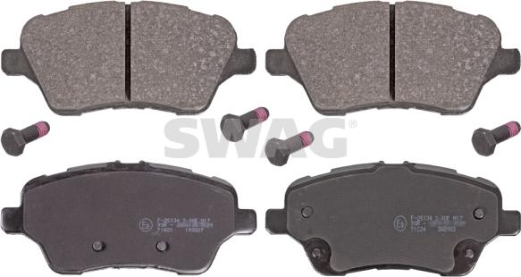 Swag 50 91 6915 - Тормозные колодки, дисковые, комплект abcparts.ee