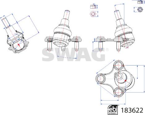 Swag 33 10 9092 - Шаровая опора abcparts.ee
