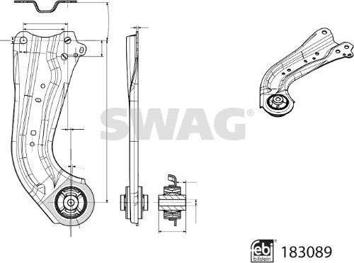 Swag 33 10 8821 - Рычаг подвески колеса abcparts.ee