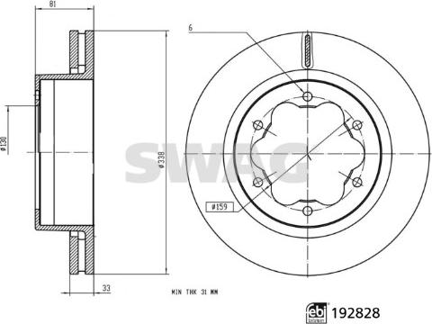 Swag 33 11 1005 - Тормозной диск abcparts.ee