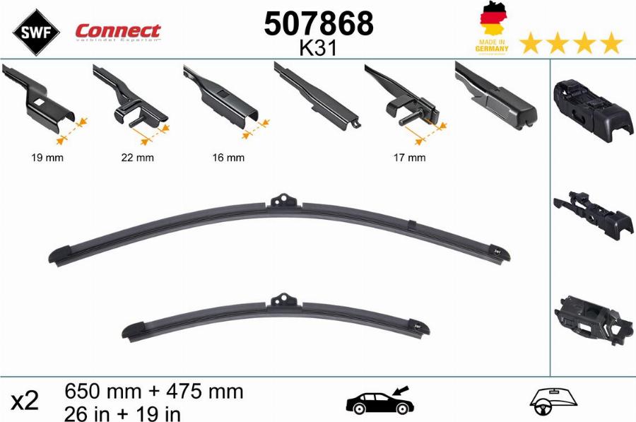 SWF 507868 - Щетка стеклоочистителя abcparts.ee