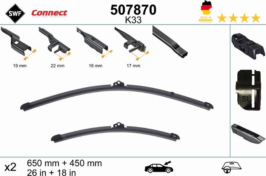 SWF 507870 - Щетка стеклоочистителя abcparts.ee