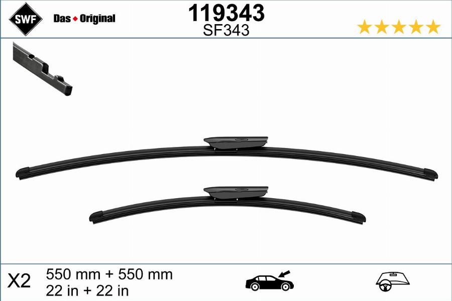 SWF 119343 - Щетка стеклоочистителя abcparts.ee