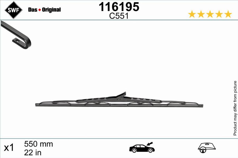 SWF 116195 - Щетка стеклоочистителя abcparts.ee