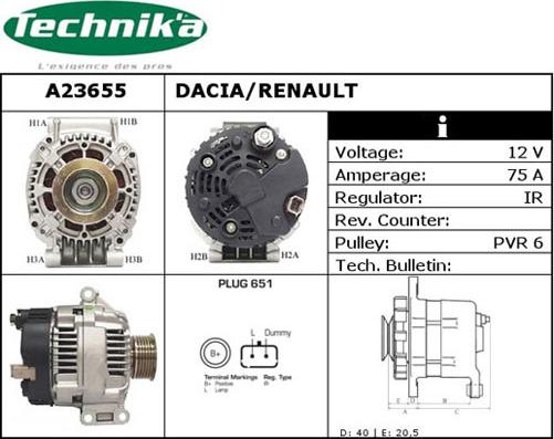 Technika A23655 - Генератор abcparts.ee