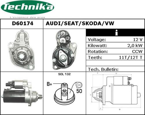 Technika D60174 - Стартер abcparts.ee