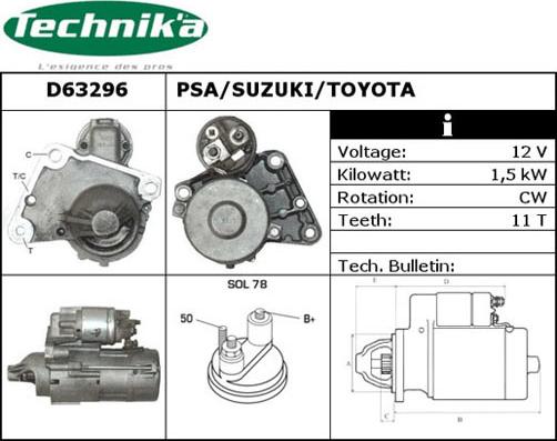 Technika D63296 - Стартер abcparts.ee