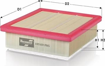 Tecneco Filters AR1691PMS - Воздушный фильтр двигателя abcparts.ee