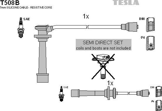 TESLA T508B - Комплект проводов зажигания abcparts.ee