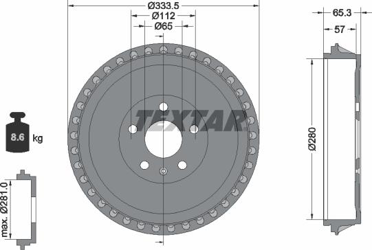 Textar 94049000 - Тормозной барабан abcparts.ee