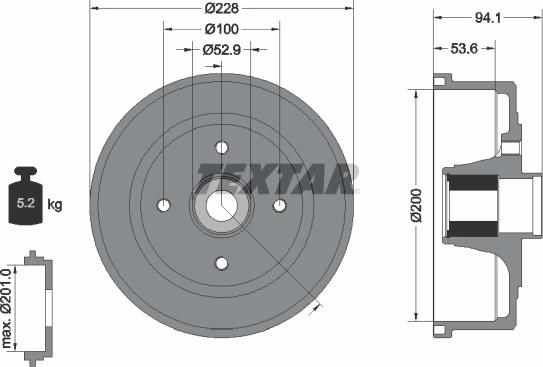 Textar 94041100 - Тормозной барабан abcparts.ee