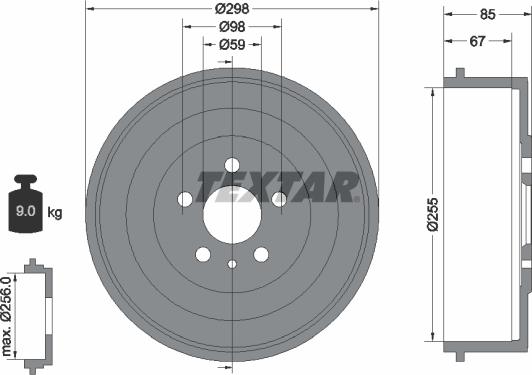 Textar 94015000 - Тормозной барабан abcparts.ee
