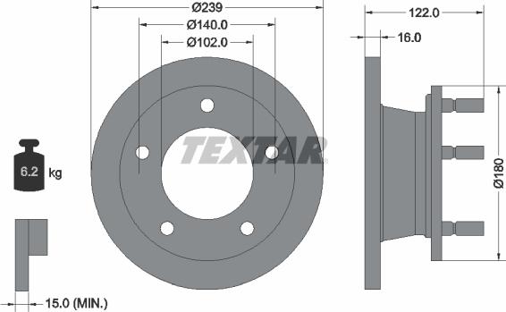 Textar 92038900 - Тормозной диск abcparts.ee