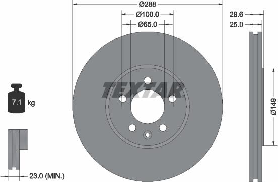 Textar 92072805 - Тормозной диск abcparts.ee