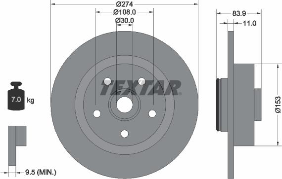 Textar 92142203 - Тормозной диск abcparts.ee