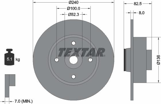 Textar 92154400 - Тормозной диск abcparts.ee