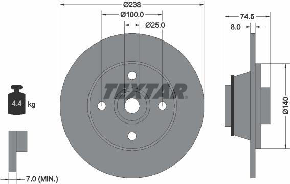 Textar 92154100 - Тормозной диск abcparts.ee