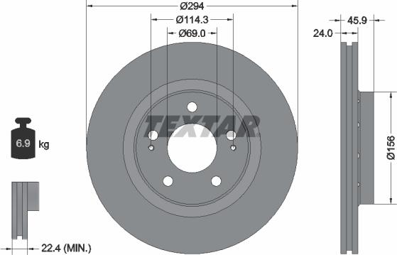 Textar 92135200 - Тормозной диск abcparts.ee