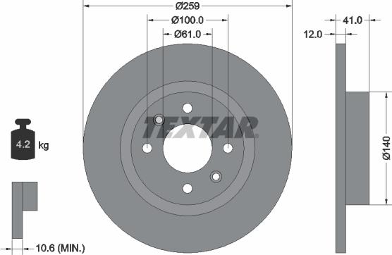 Textar 92175100 - Тормозной диск abcparts.ee
