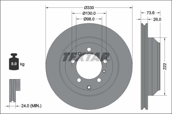 Textar 92348303 - Тормозной диск abcparts.ee