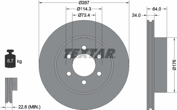 Textar 92333600 - Тормозной диск abcparts.ee