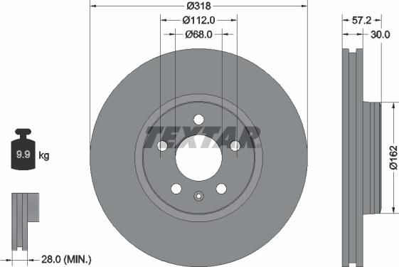 Textar 92282705 - Тормозной диск abcparts.ee