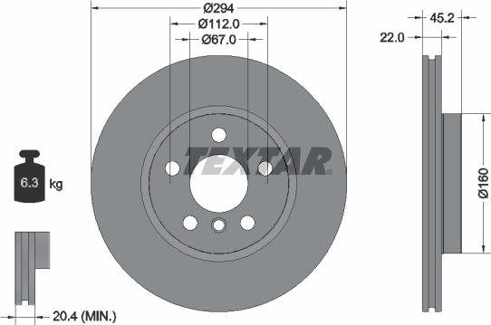 Textar 92273103 - Тормозной диск abcparts.ee
