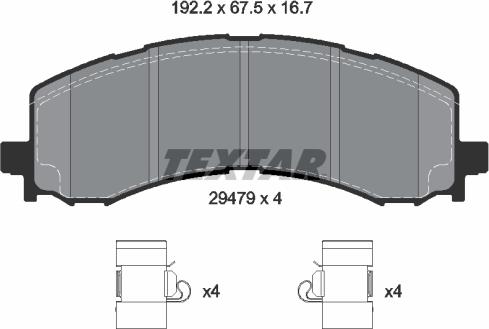 Textar 2947901 - Тормозные колодки, дисковые, комплект abcparts.ee