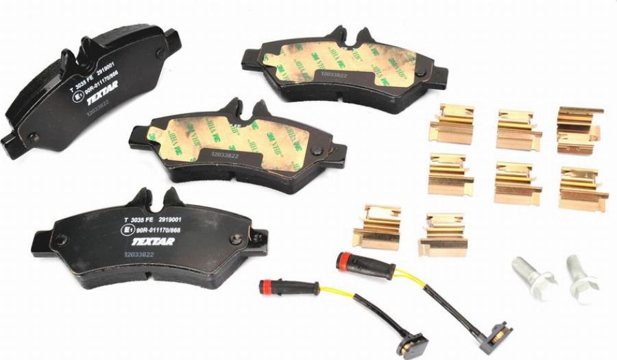 Textar 2919001 - Тормозные колодки, дисковые, комплект abcparts.ee