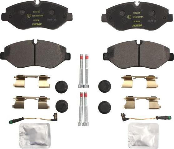Textar 2919202 - Тормозные колодки, дисковые, комплект abcparts.ee