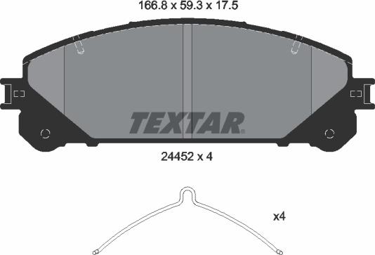 Textar 2445201 - Тормозные колодки, дисковые, комплект abcparts.ee
