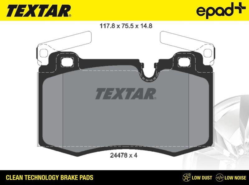 Textar 2447801CP - Тормозные колодки, дисковые, комплект abcparts.ee