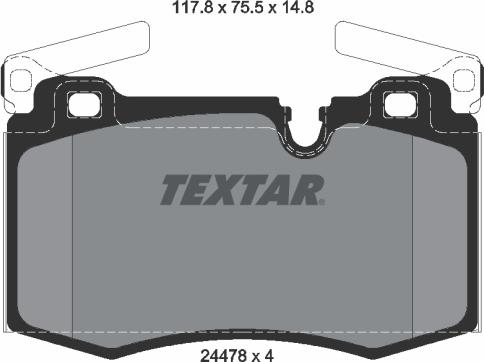 Textar 2447801 - Тормозные колодки, дисковые, комплект abcparts.ee
