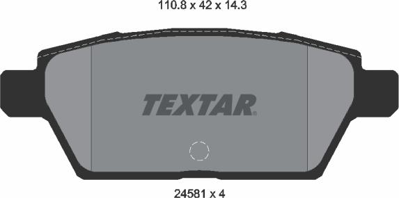 Textar 2458102 - Тормозные колодки, дисковые, комплект abcparts.ee