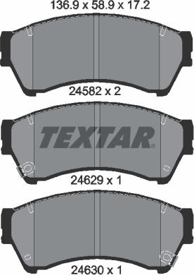 Textar 2458206 - Тормозные колодки, дисковые, комплект abcparts.ee