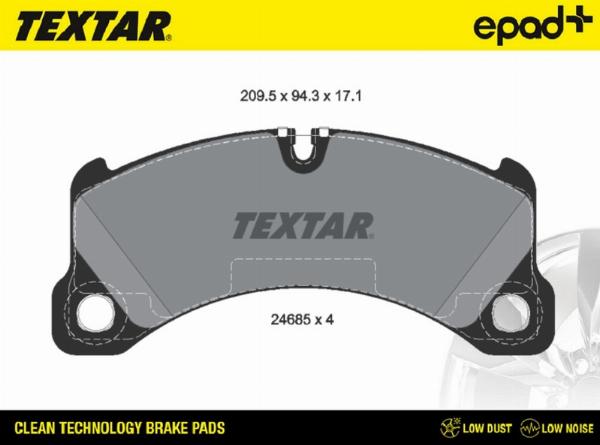 Textar 2468501CP - Тормозные колодки, дисковые, комплект abcparts.ee
