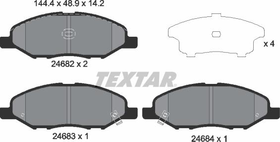 Textar 2468201 - Тормозные колодки, дисковые, комплект abcparts.ee